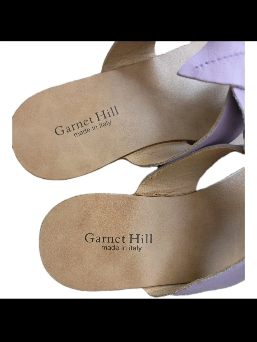 Garnet Hill Big Girls Lavender Leather Floral Thong Sandal Summer Flip Flop 2